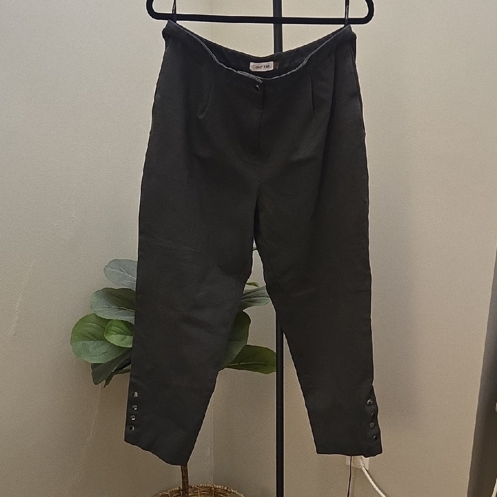 Classic Charcoal Gray Women's Pants Trousers Casual Office Or Business Wear